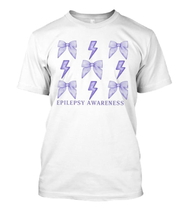 Epilepsy Awareness Purple Lightning And Bows T-Shirt