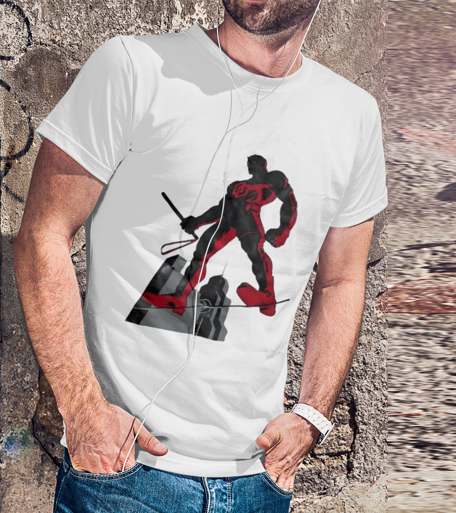 Daredevil Marvel Red Superhero Cityscape T-Shirt