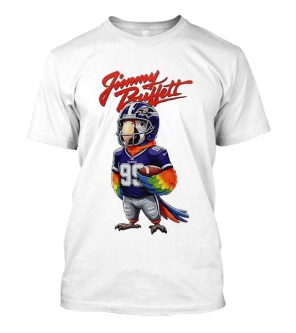Jimmy Buffett Baltimore Ravens Parrot Jersey Number 99 Football T-Shirt