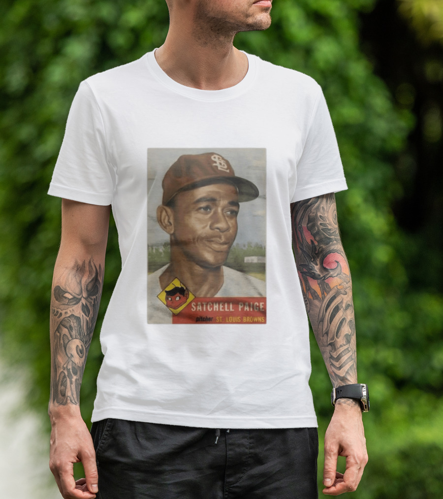 Satchell Paige St. Louis Browns Pitcher Vintage Baseball Card T-Shirt