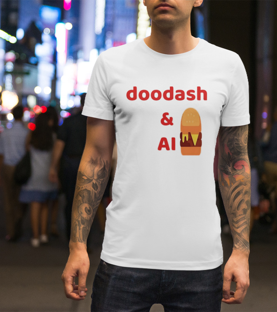 Doodash AI Burger Fast Food Delivery T-Shirt