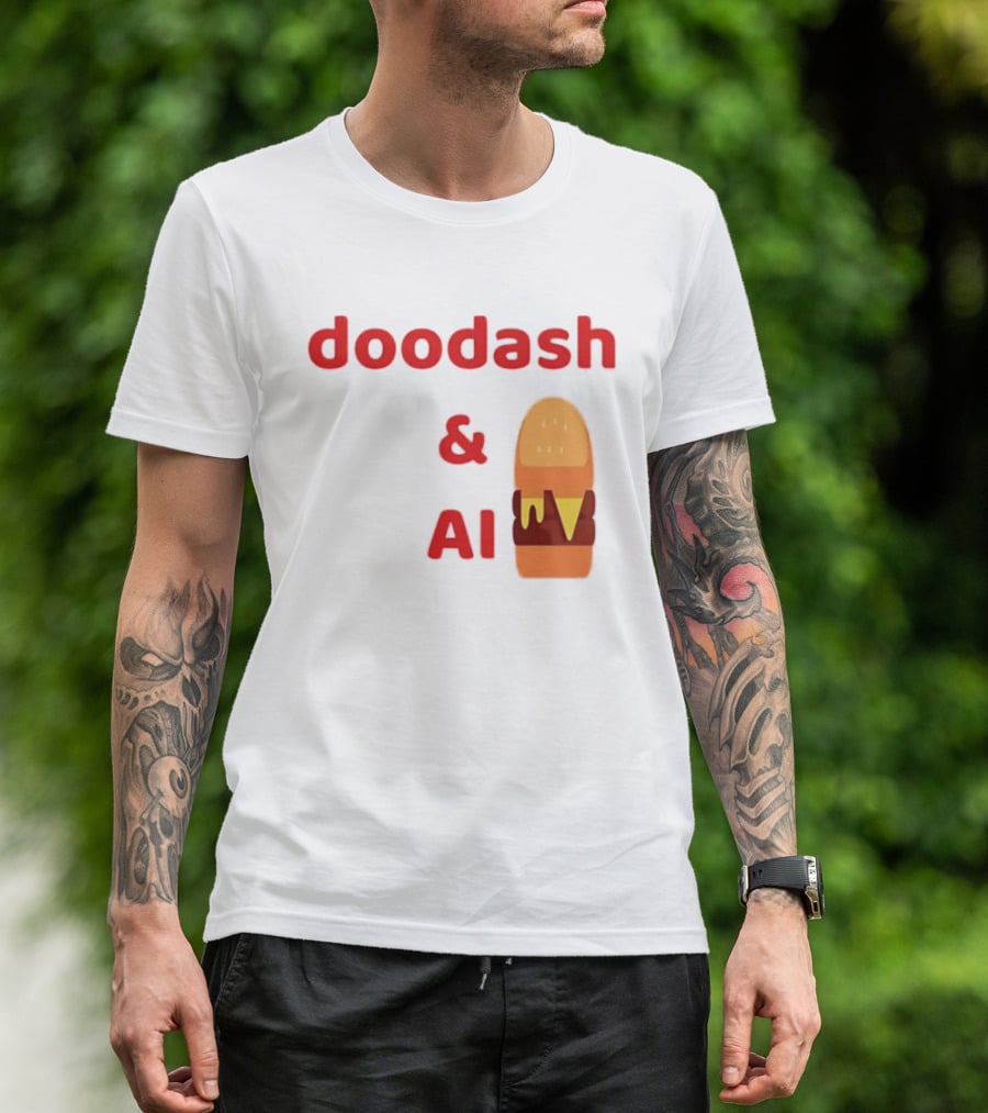Doodash AI Burger Fast Food Delivery T-Shirt