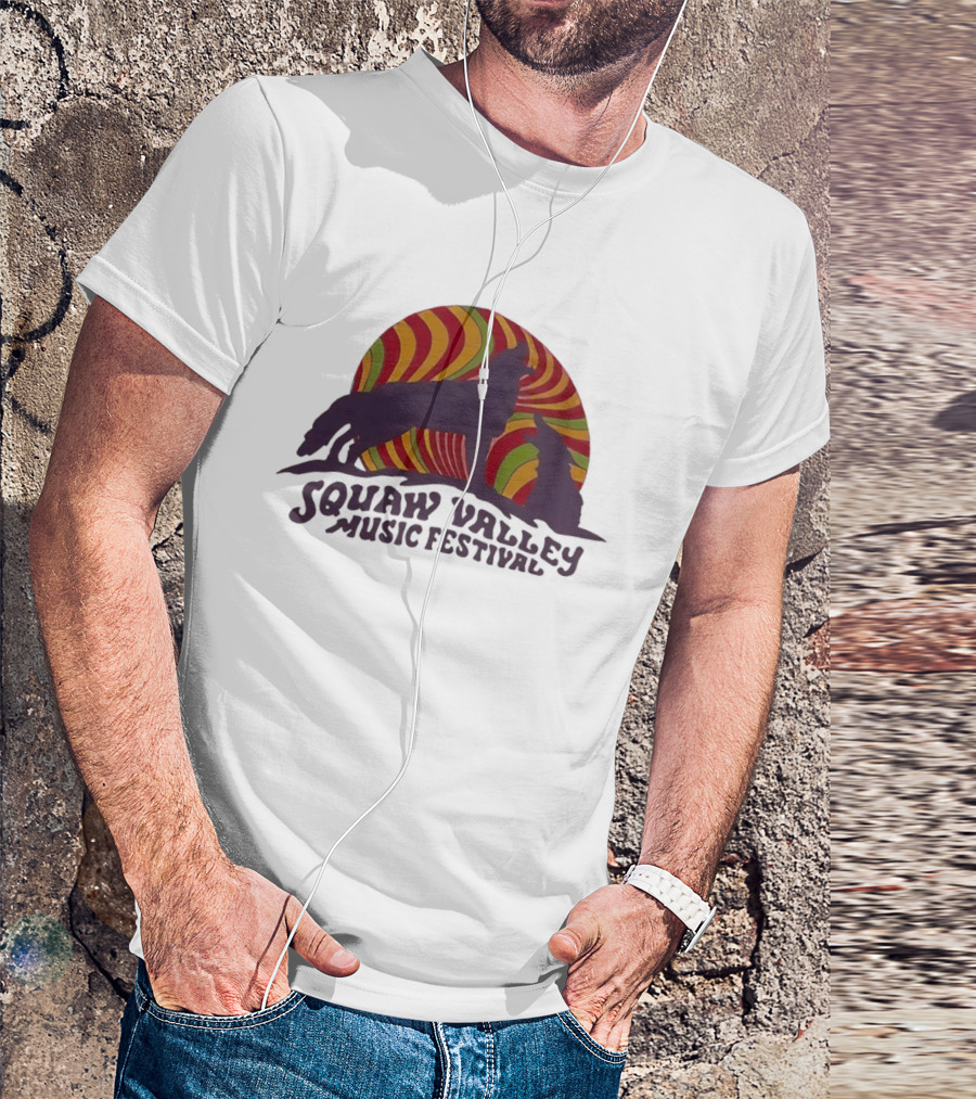 Squaw Valley Music Festival Psychedelic Wolf And Sunburst T-Shirt