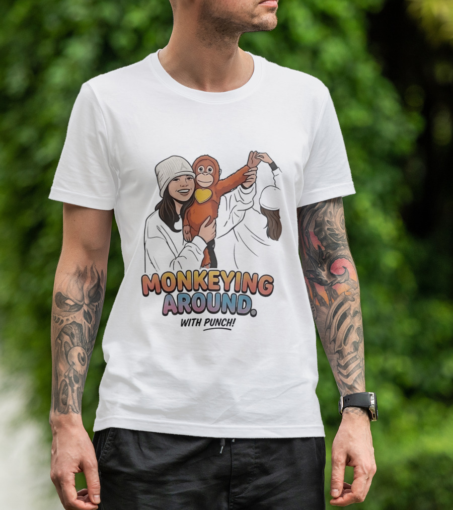 Monkeying Around With Punch Playful Fun T-Shirt
