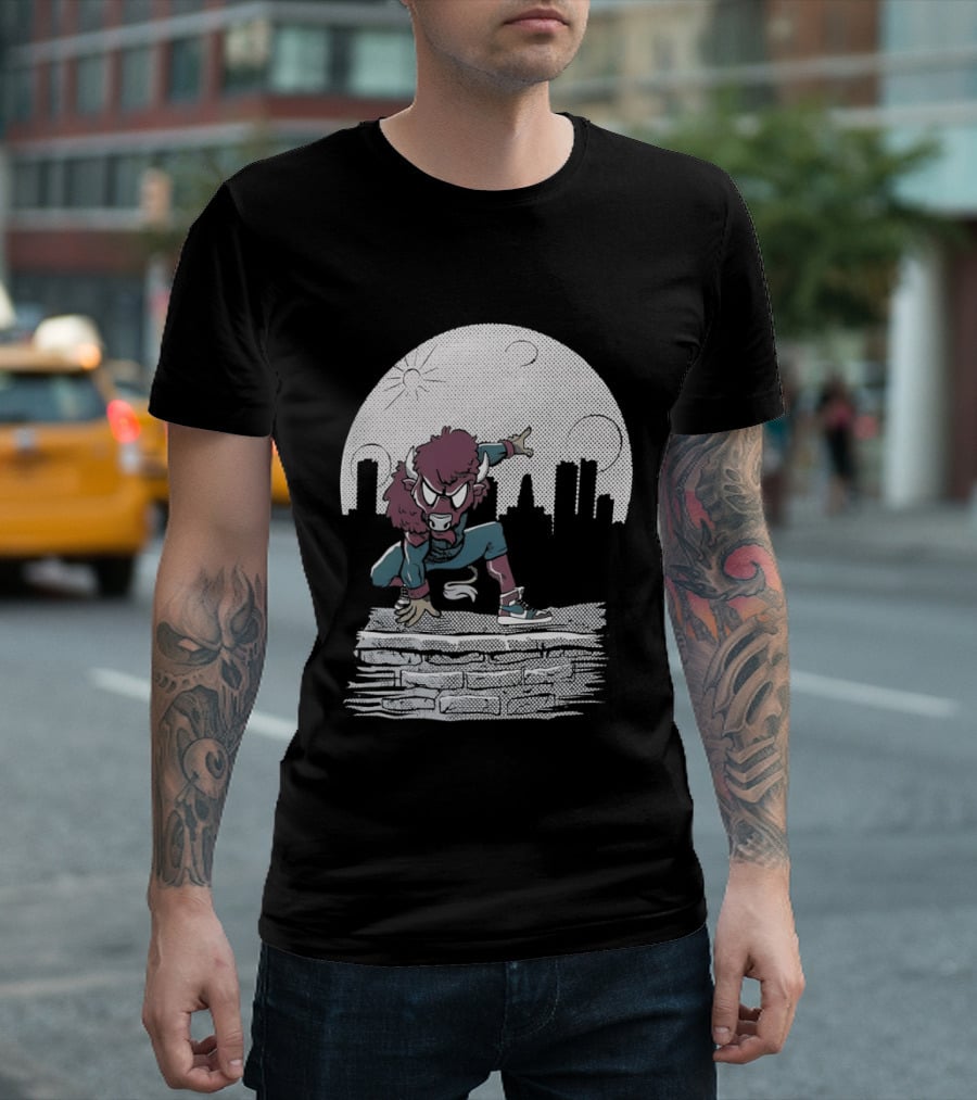 Bison Be A Hero Buffalo Bills Cityscape Dynamic Pose T-Shirt
