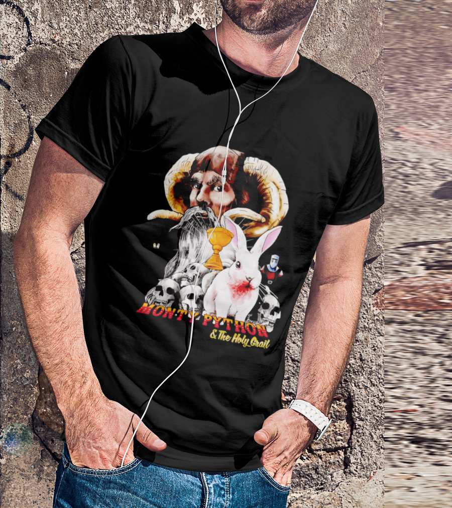 Monty Python And The Holy Grail Tim The Enchanter Killer Rabbit Grail Skulls T-Shirt