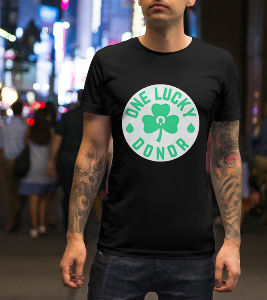 One Lucky Donor Clover Leaf Saint Patrick's Day T-Shirt