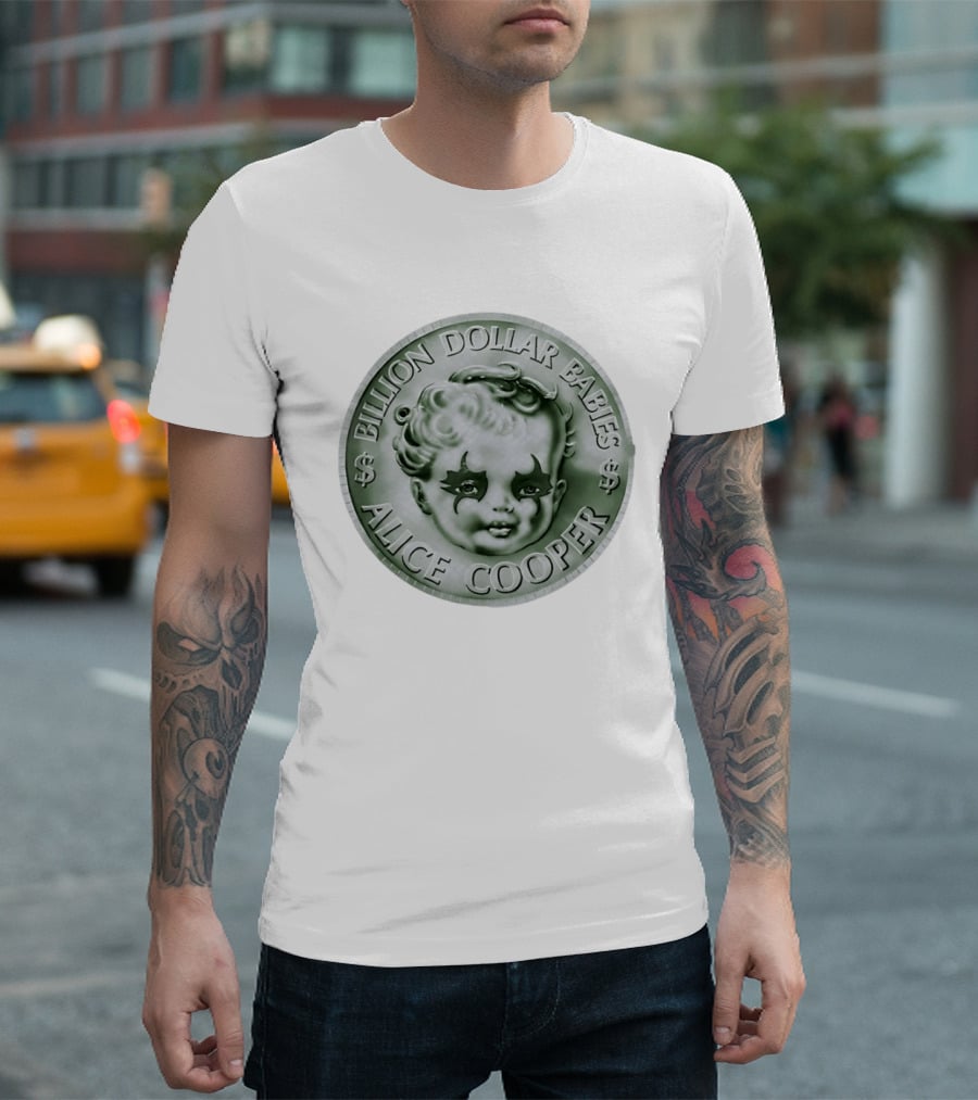 Alice Cooper Billion Dollar Babies Album Cover Coin T-Shirt