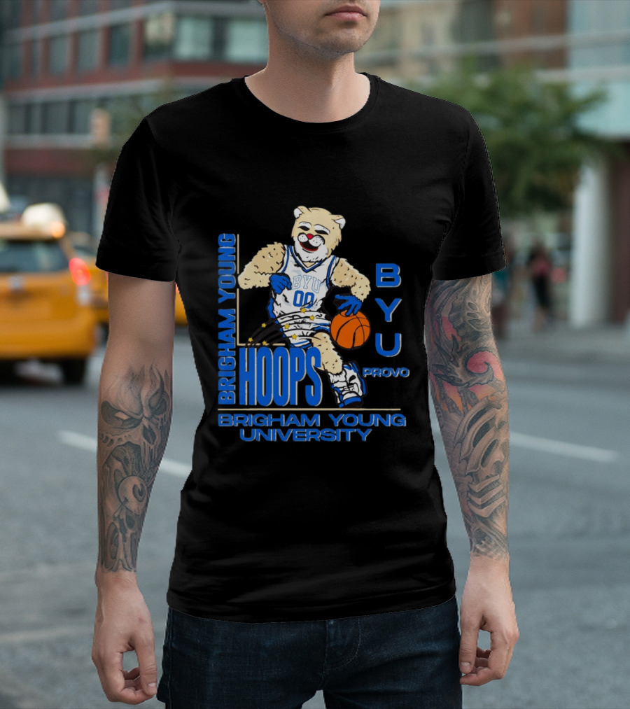 Brigham Young University Hoops BYU Provo Basketball Bear T-Shirt
