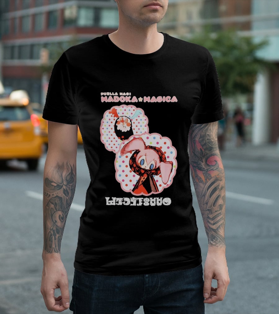 Puella Magi Madoka Magica Cute Kawaii Kyubey Quilt T-Shirt