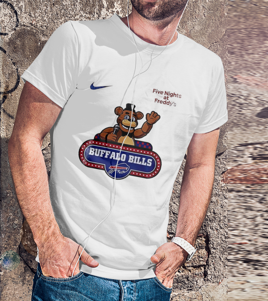 Buffalo Bills Five Nights At Freddy's Freddy Fazbear Collaboration T-Shirt