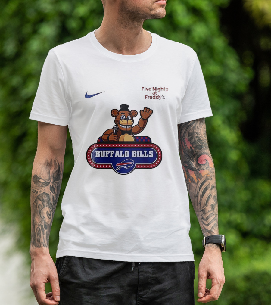 Buffalo Bills Five Nights At Freddy's Freddy Fazbear Collaboration T-Shirt