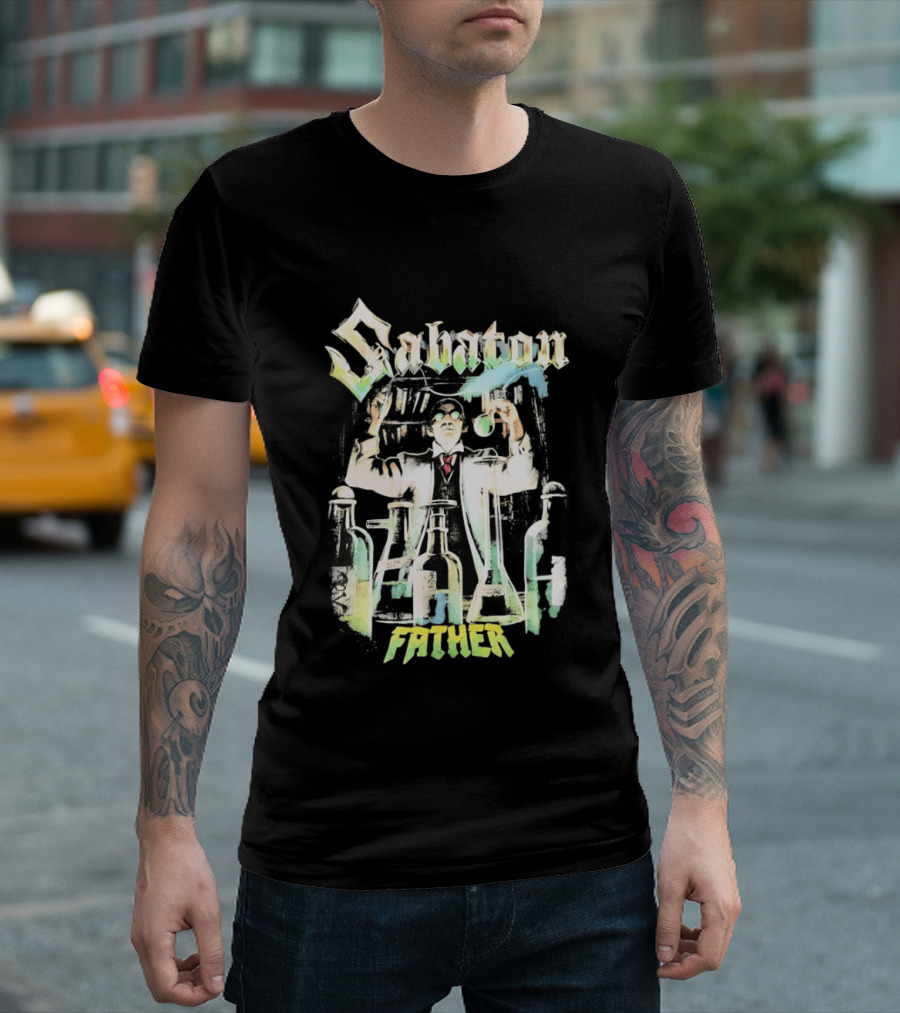 Sabaton Father Scientist With Beakers And Test Tubes T-Shirt