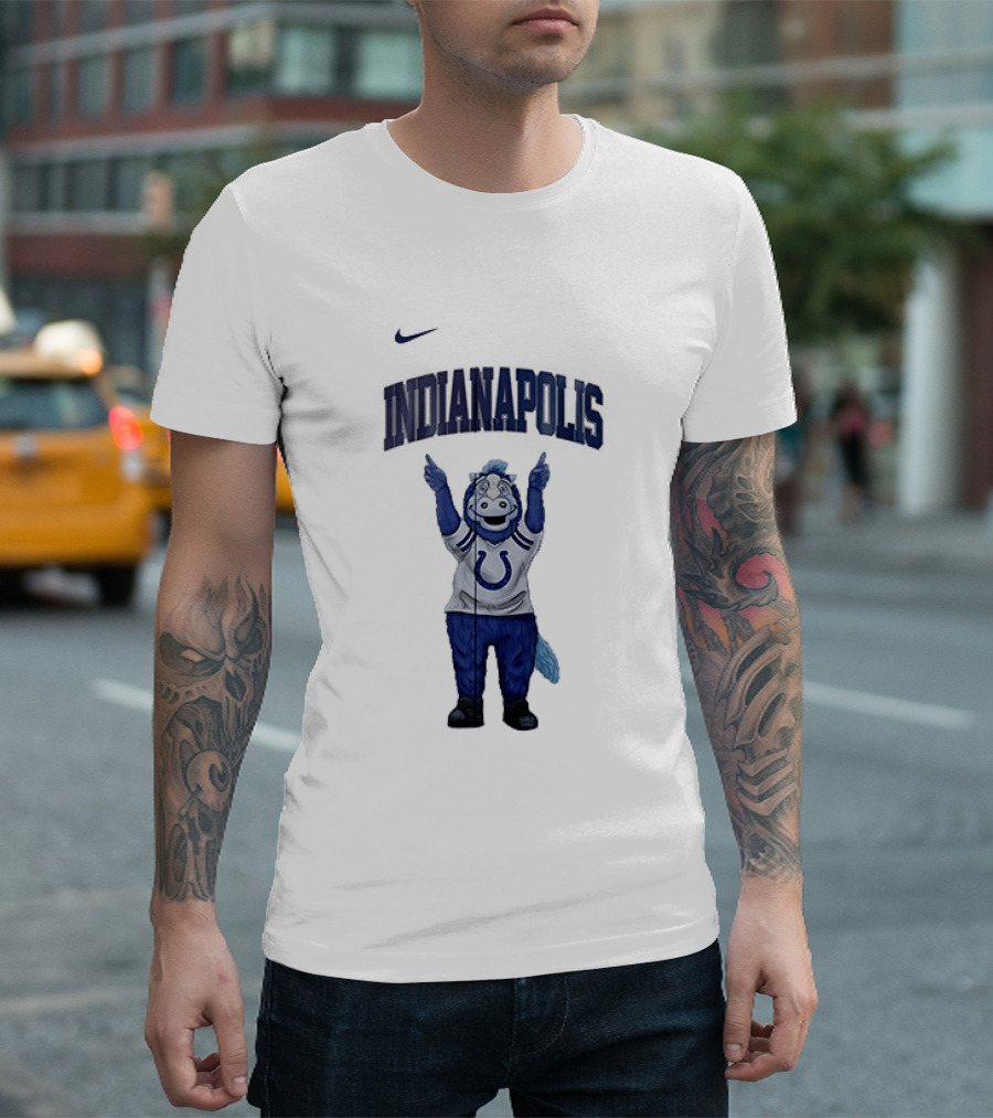 Indianapolis Colts Mascot Blue Celebrating Teacher Appreciation Month T-Shirt
