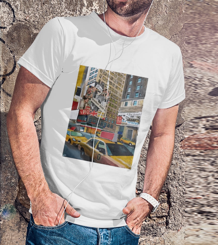 New York City Times Square Taxi Doubles Business British Flag T-Shirt