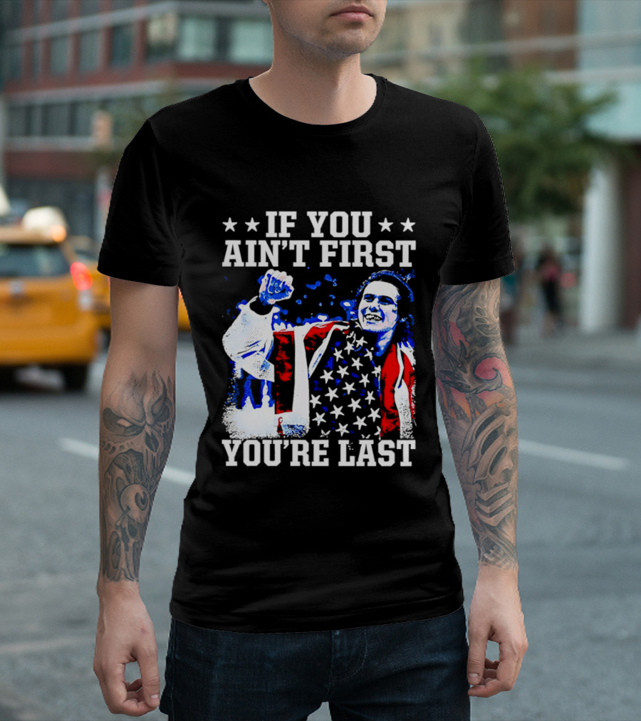 Jack Hughes If You Ain't First You're Last 2026 Winter Olympics USA Flag Victory T-Shirt