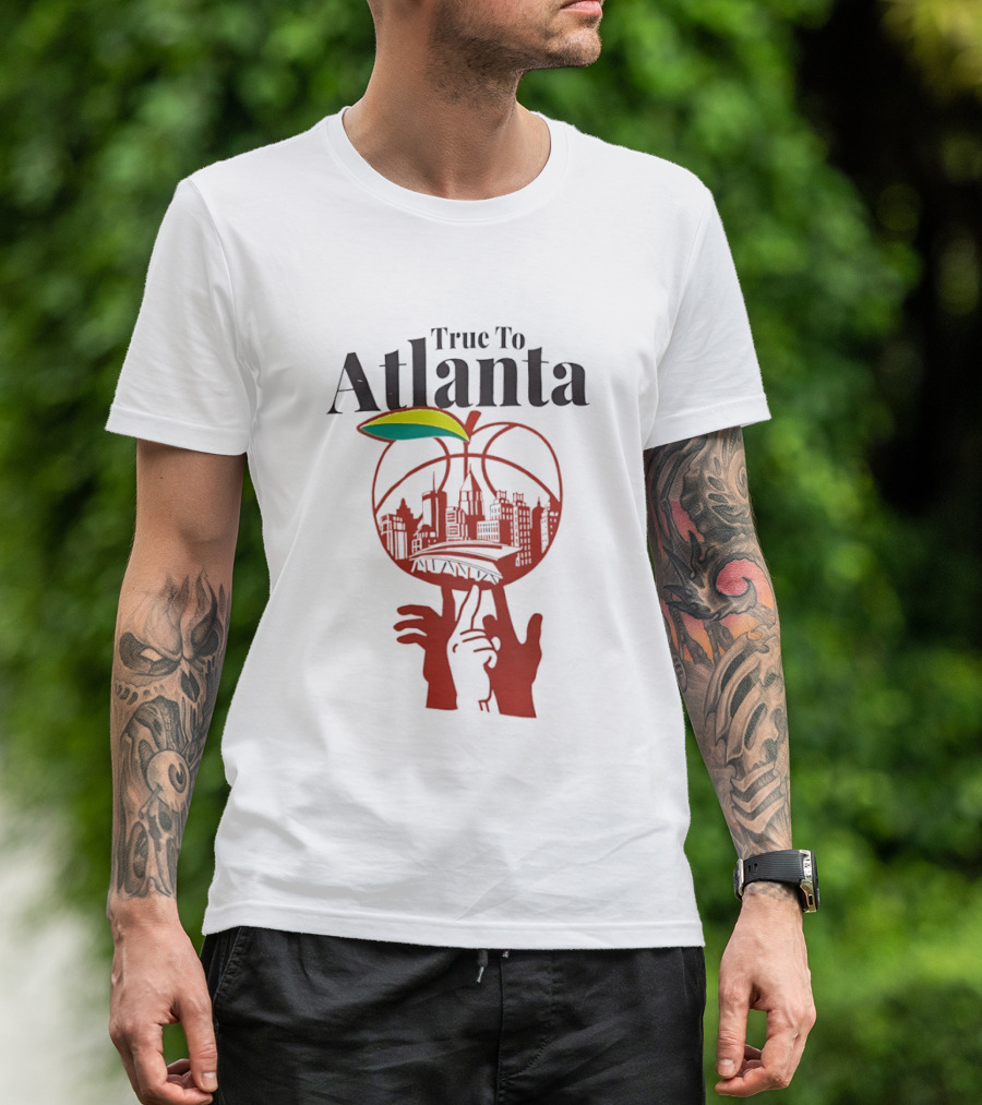 True To Atlanta Apple Skyline Basketball City Skyline T-Shirt