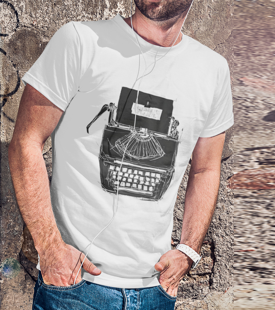 Typewriter Paragraph Planet Book Lovers Novelists Retro Writer Aesthetic T-Shirt