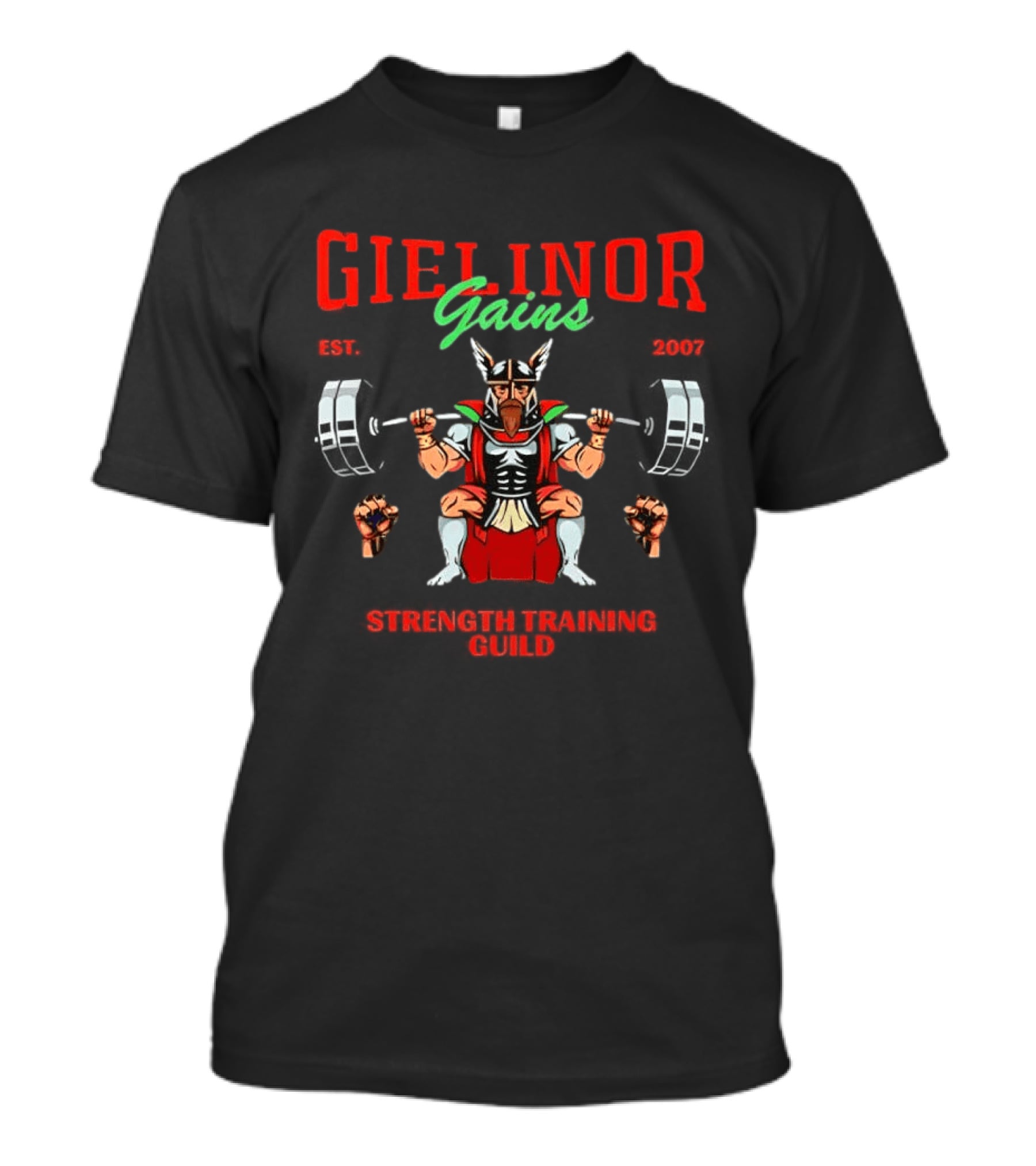 Gielinor Gains Strength Training Guild Fitness Warrior T-Shirt