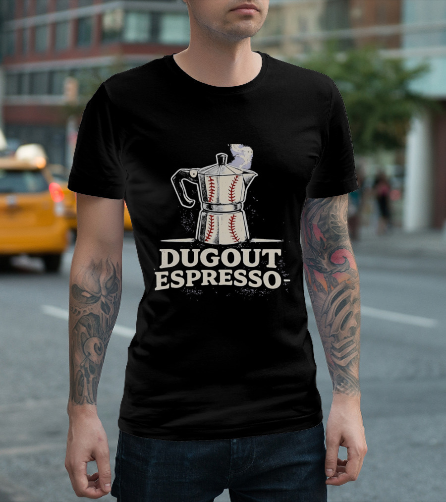 Dugout Espresso Coffee Baseball Pot Seam T-Shirt