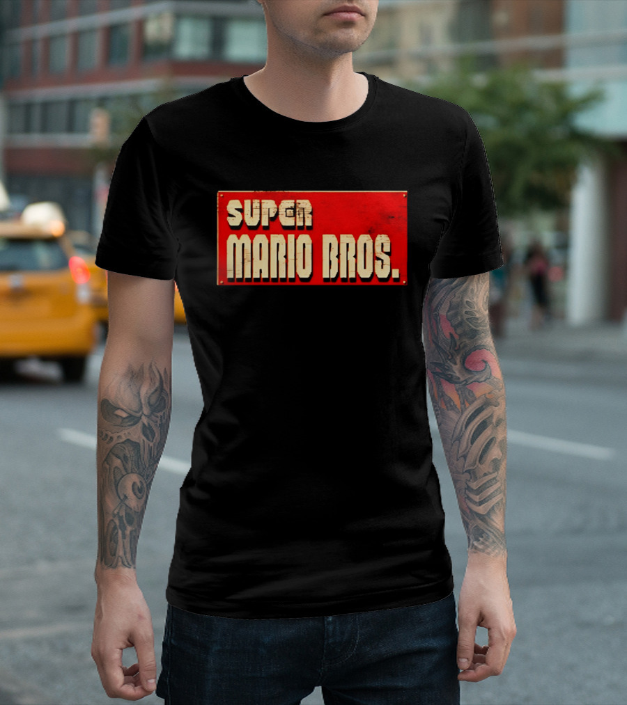 Super Mario Bros Iconic Title Sign T-Shirt