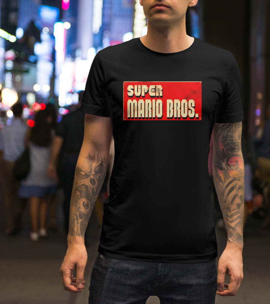 Super Mario Bros Iconic Title Sign T-Shirt