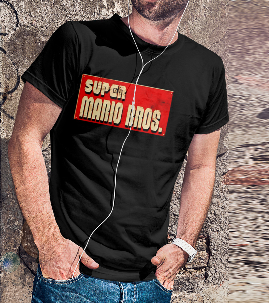 Super Mario Bros Iconic Title Sign T-Shirt