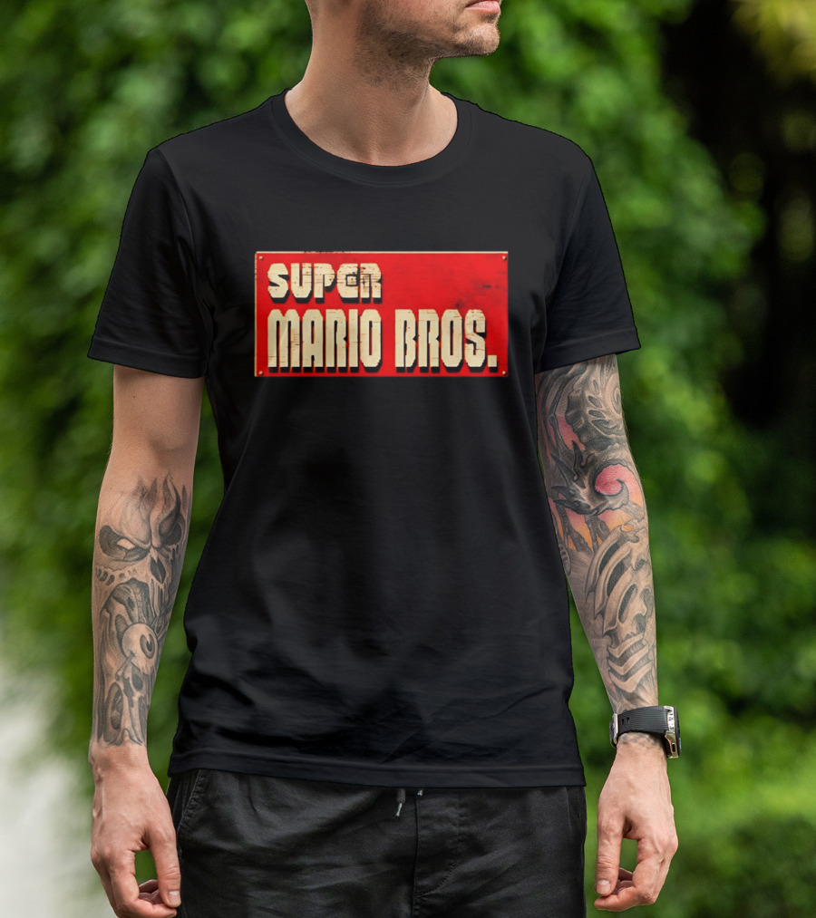 Super Mario Bros Iconic Title Sign T-Shirt