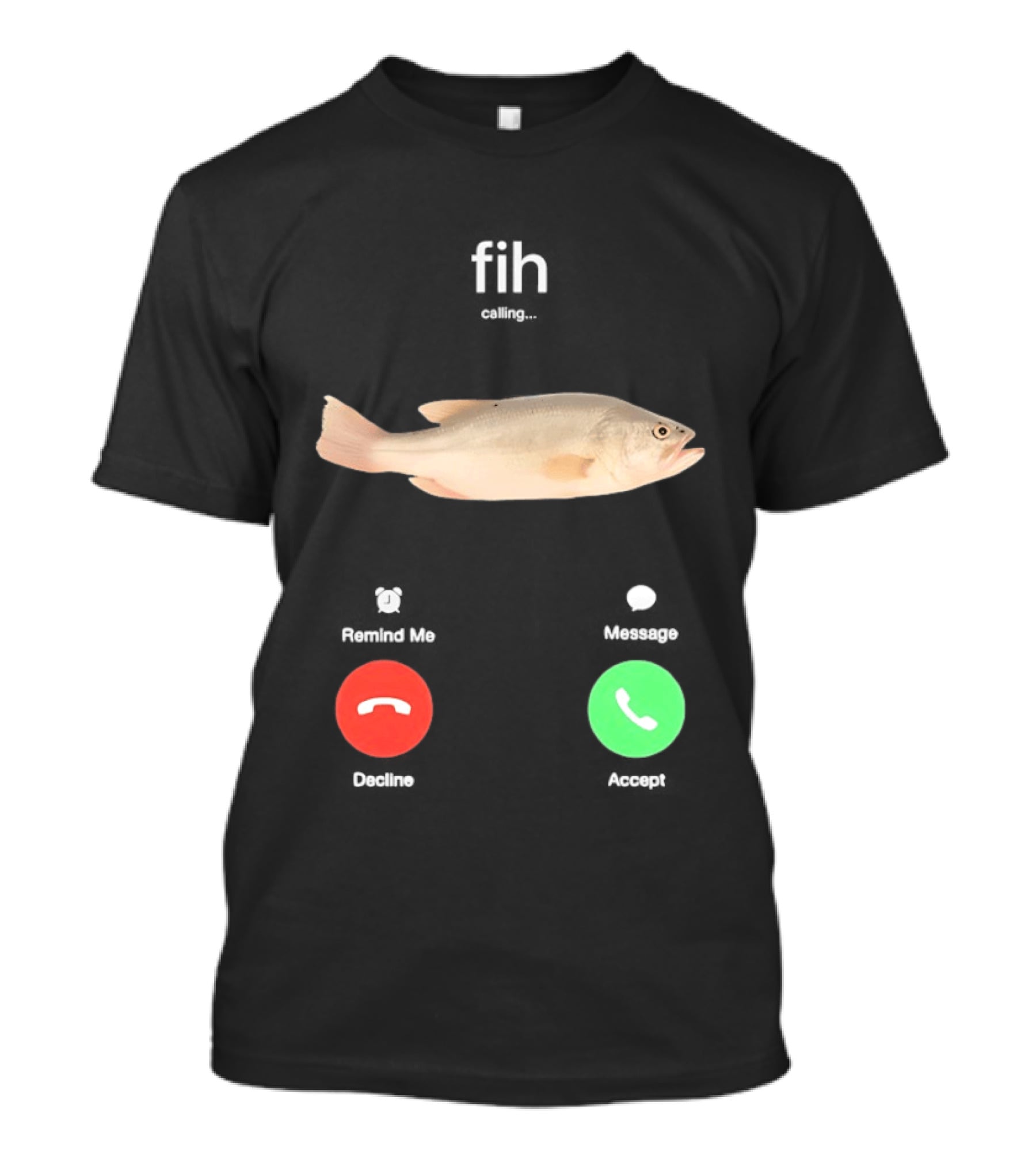Fish Phone Call Funny User Interface Comedy T-Shirt