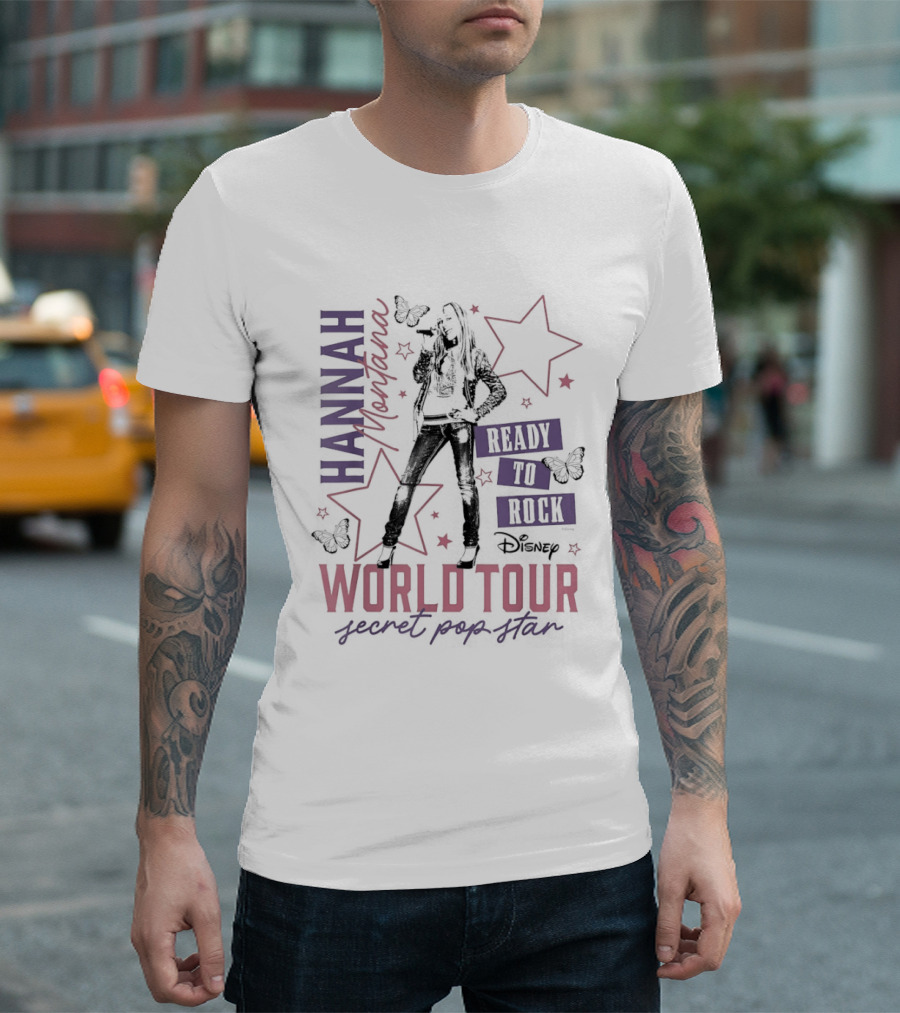 Hannah Montana Ready To Rock World Tour Secret Pop Star T-Shirt