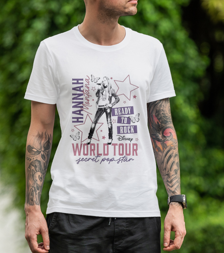 Hannah Montana Ready To Rock World Tour Secret Pop Star T-Shirt