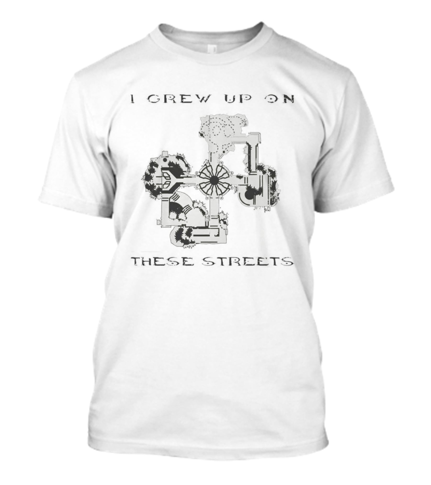 I Grew Up On These Streets Sesame Street Characters Blocks T-Shirt