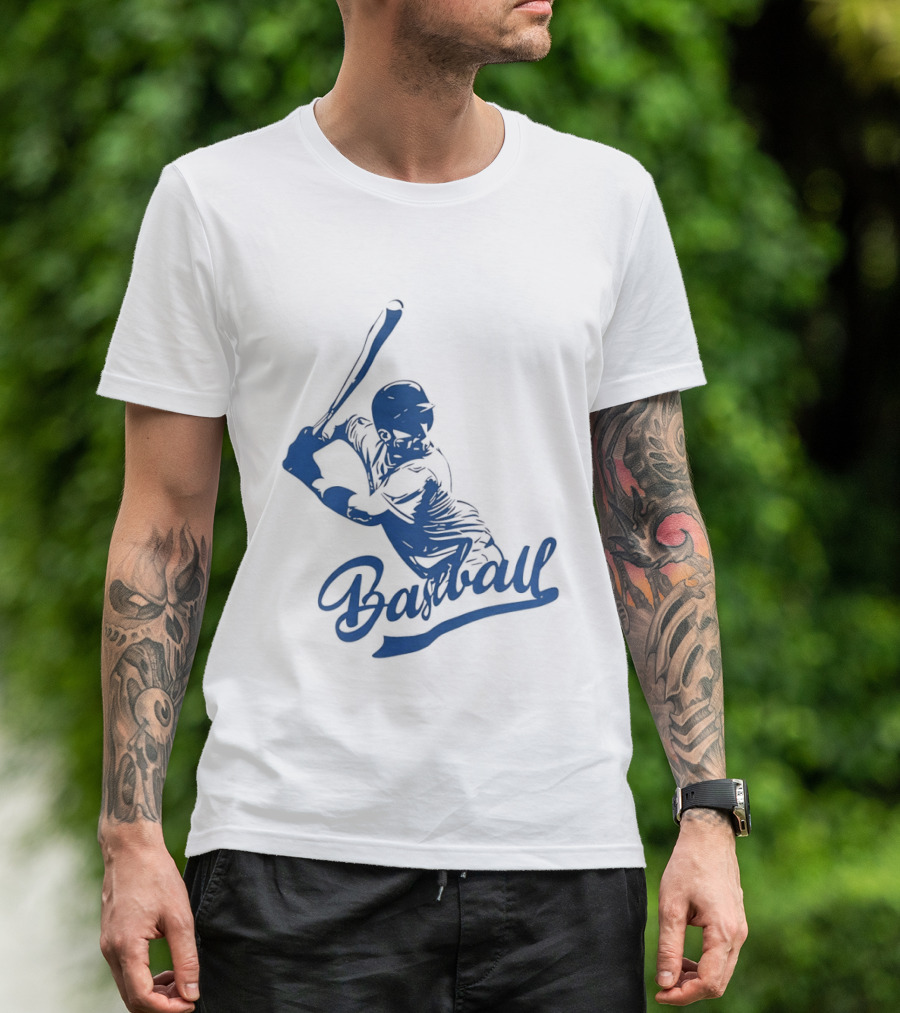 Middle Tennessee Blue Raiders Baseball Player Batting Action T-Shirt