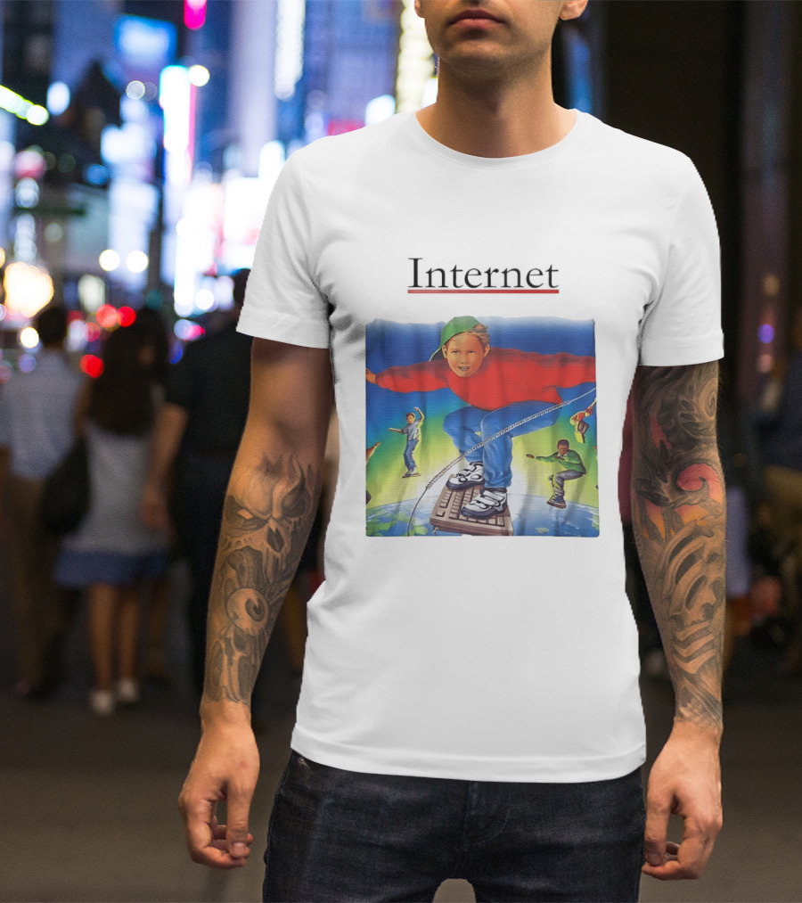 Internet Surfing Kids Adventure On Keyboard Across Digital World T-Shirt