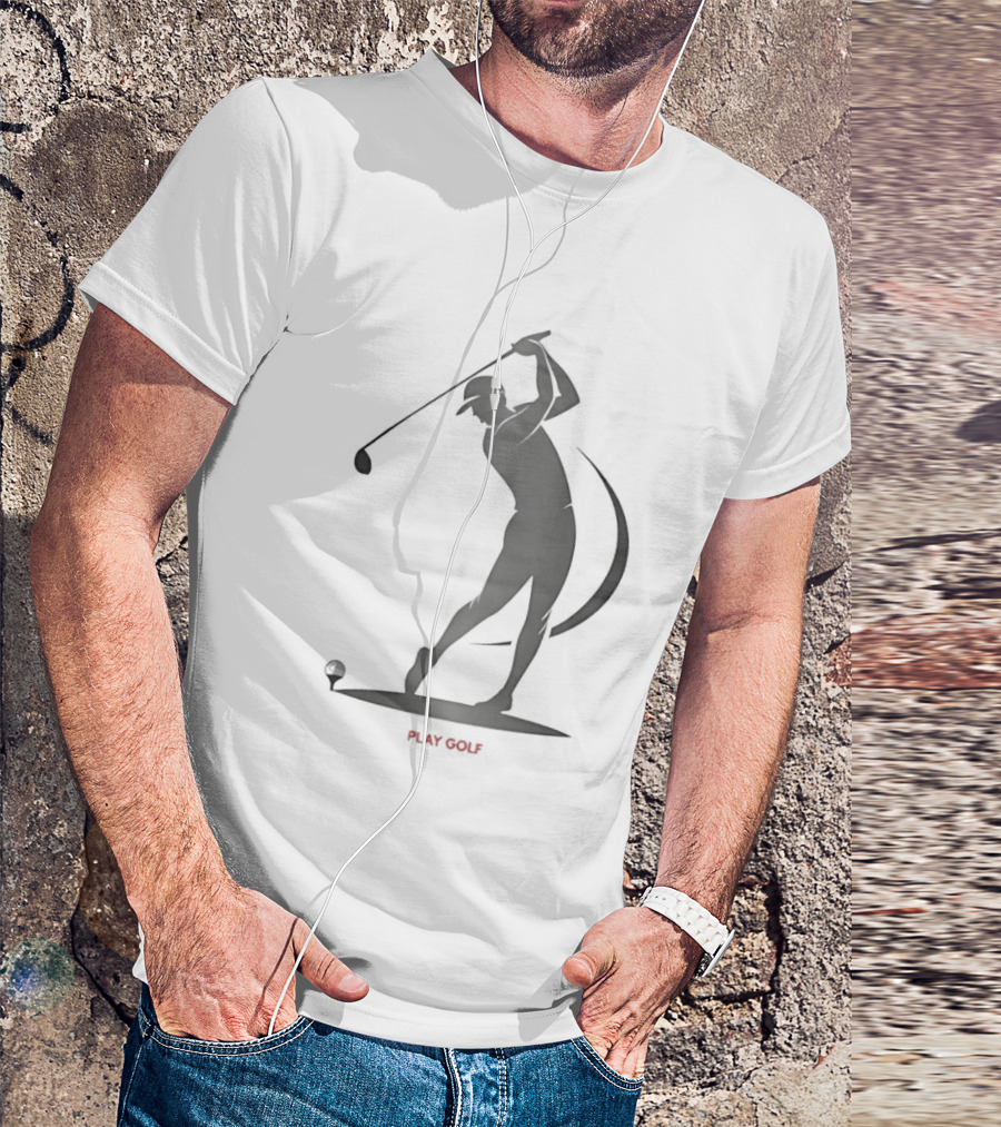 Play Golf Silhouette Of Man Swinging Club T-Shirt