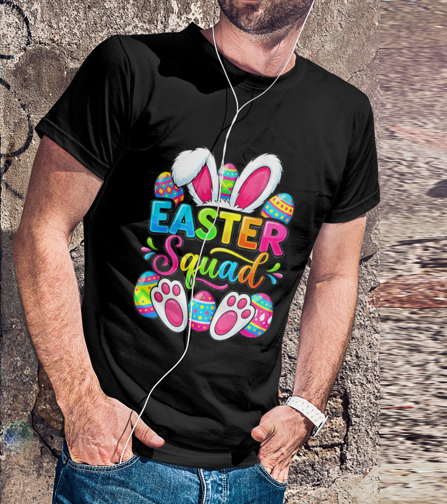 Easter Squad Bunny Ears Colorful Egg Hunt Matching Family 2026 T-Shirt