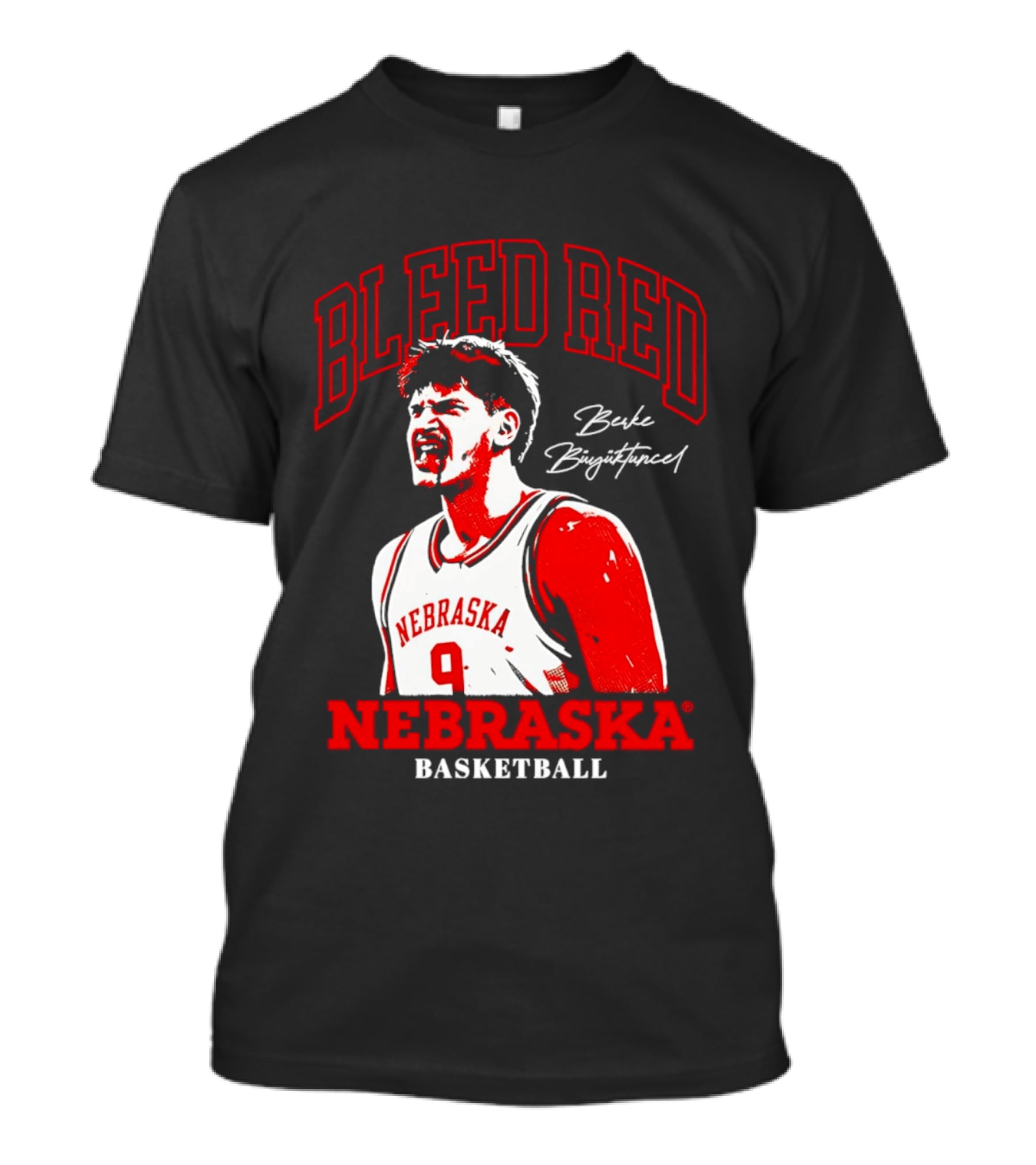 Bleed Red Berke Buyuktuncel Nebraska Basketball T-Shirt