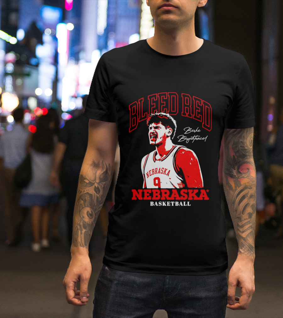 Bleed Red Berke Buyuktuncel Nebraska Basketball T-Shirt