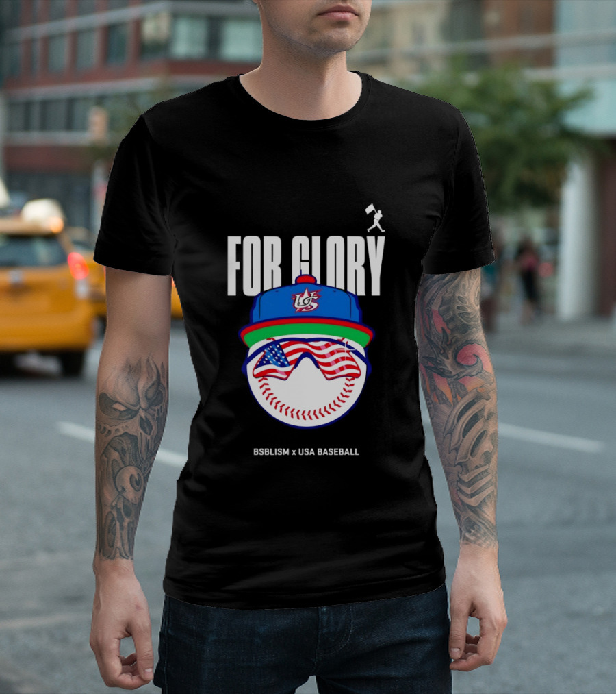 FOR GLORY Baseballism X USA Baseball American Flag Cap Sunglasses Baseball T-Shirt