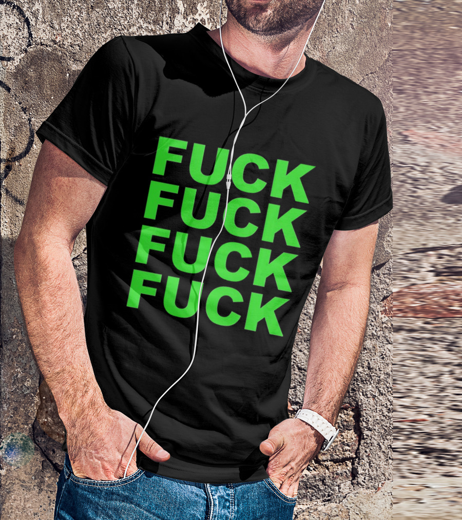 F<strong>* F</strong>* F<strong>* F</strong>* Repeated Bold Neon Green T-Shirt