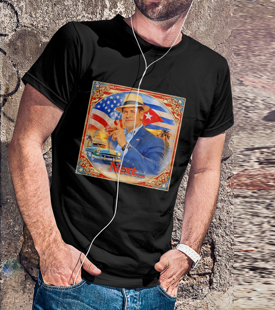 Next USA Cuban Cigar American Flag Man T-Shirt