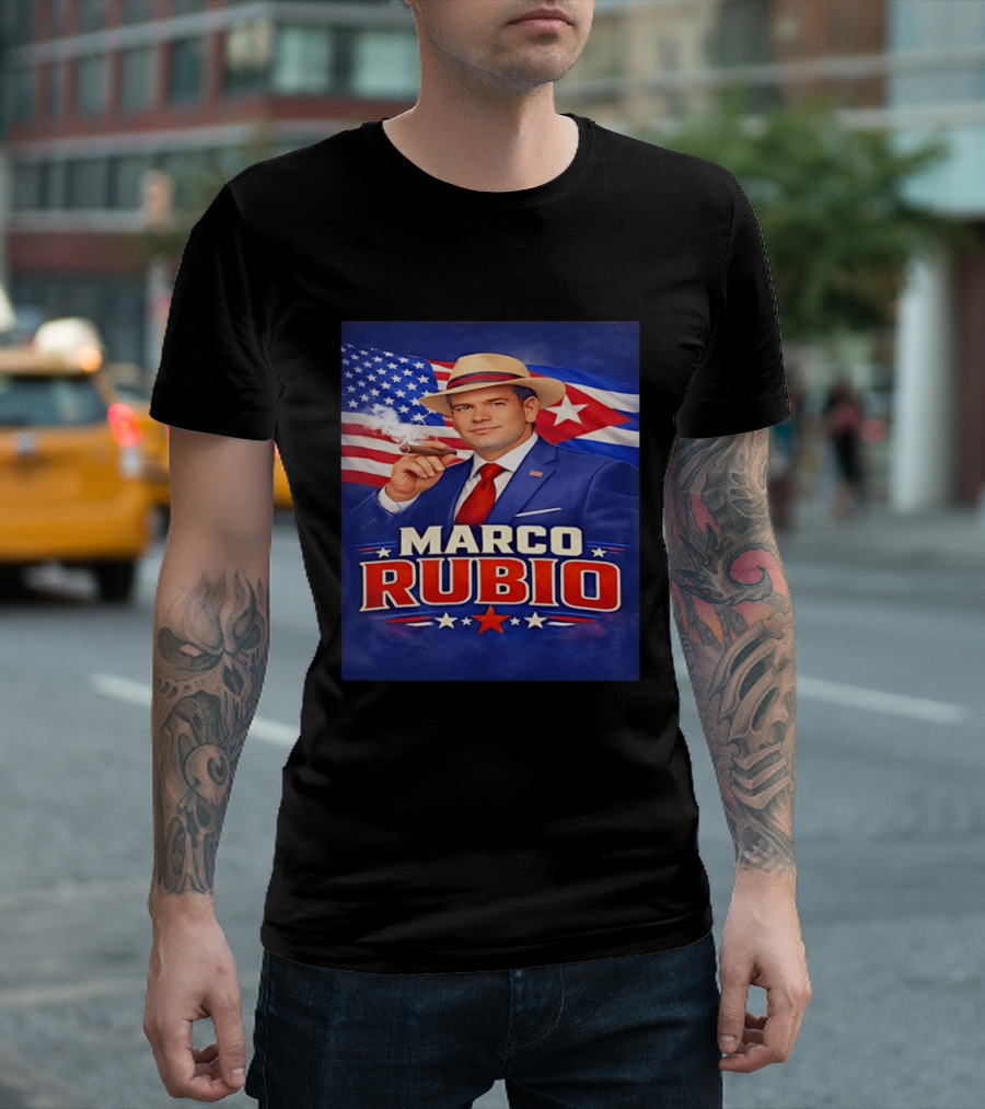 Marco Rubio Cigar USA American Cuban Flag T-Shirt