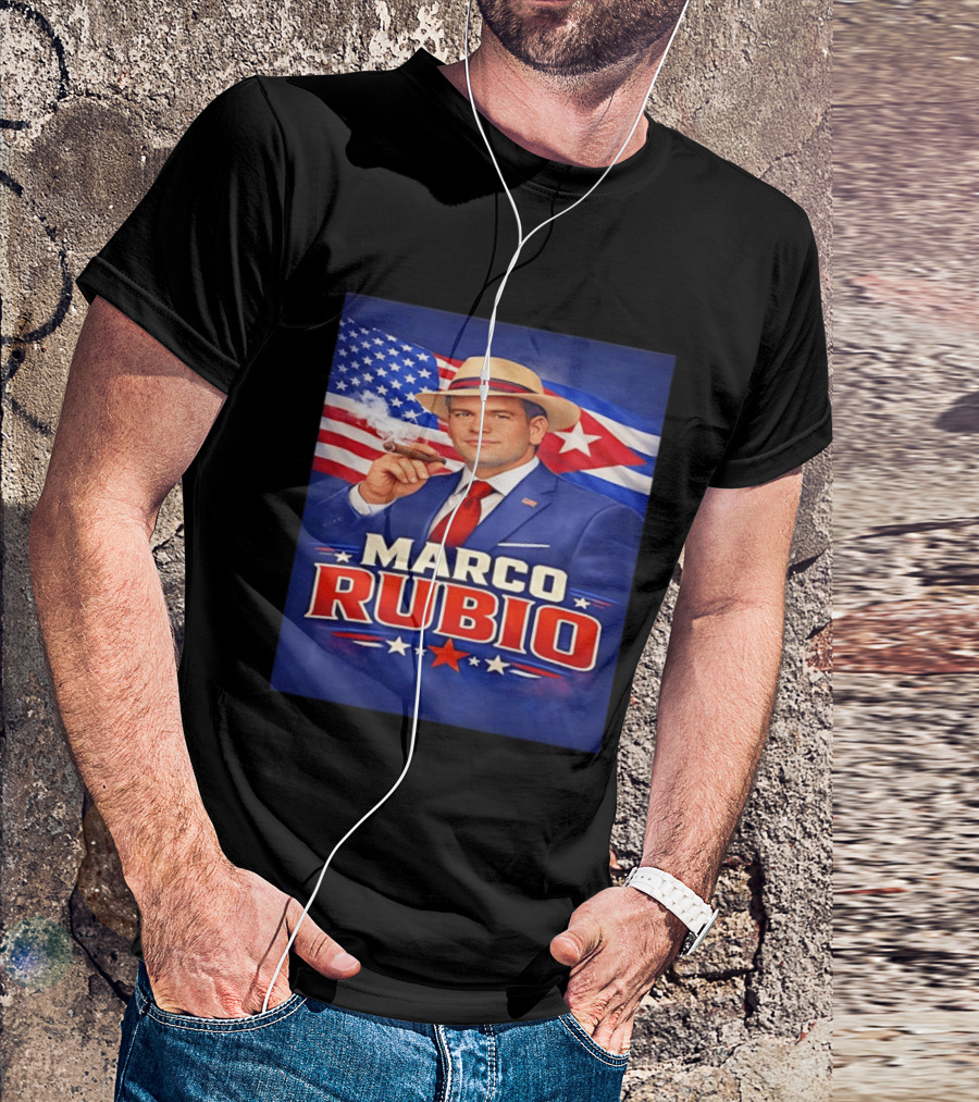 Marco Rubio Cigar USA American Cuban Flag T-Shirt