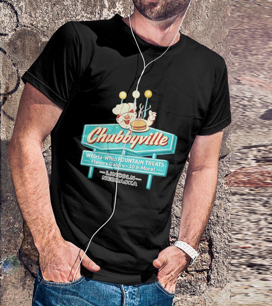 Chubbyville Whirla Whip Fountain Treats Flavors Galore 30 & More Lincoln Nebraska T-Shirt