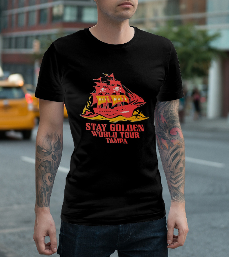 Matt Matt Stay Golden World Tour 3.13.2025 Tampa Pirate Ship T-Shirt