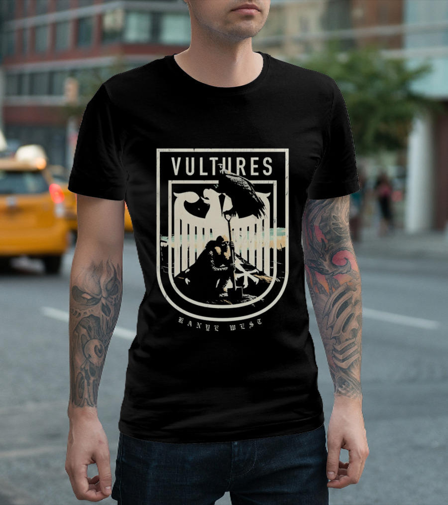 Vultures Kanye West Shield With Vultures And Embrace T-Shirt
