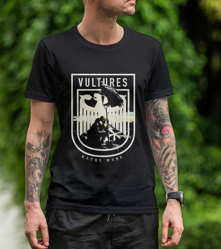 Vultures Kanye West Shield With Vultures And Embrace T-Shirt