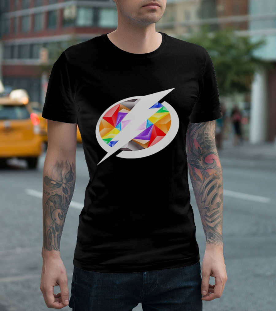 Tampa Bay Lightning Rainbow Pride Lightning Bolt T-Shirt