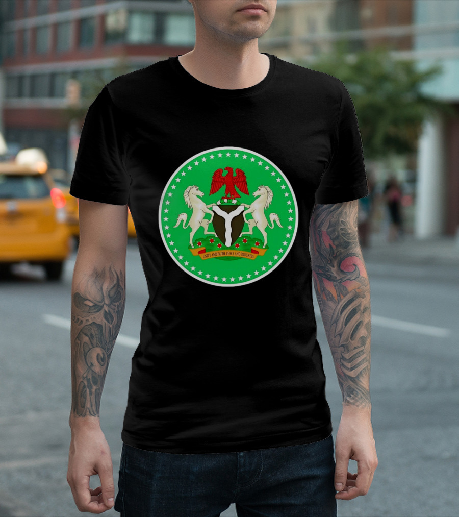 Unity Faith Peace Progress Nigeria National Coat Of Arms T-Shirt