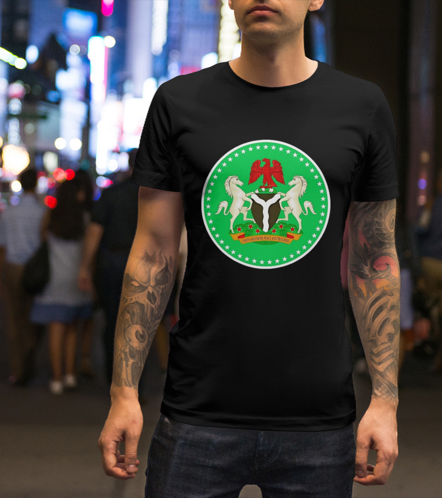 Unity Faith Peace Progress Nigeria National Coat Of Arms T-Shirt